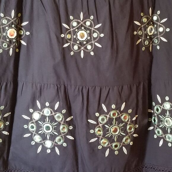 MIRRORED NAVY EMBELLISHED SKIRT - Picture 4 of 6